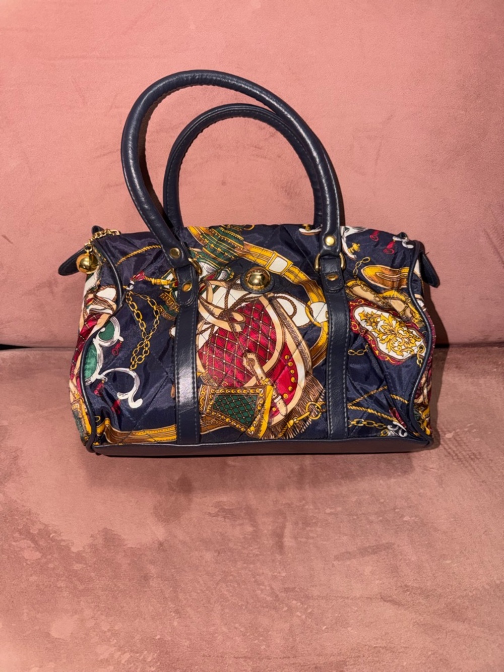 Capezio Navy Satchel with Red, Green and Gold Accents